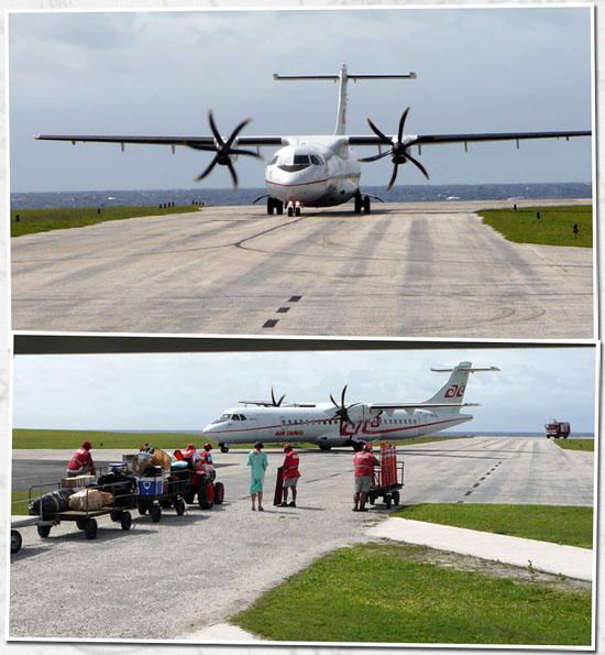 arrivée de l'avion